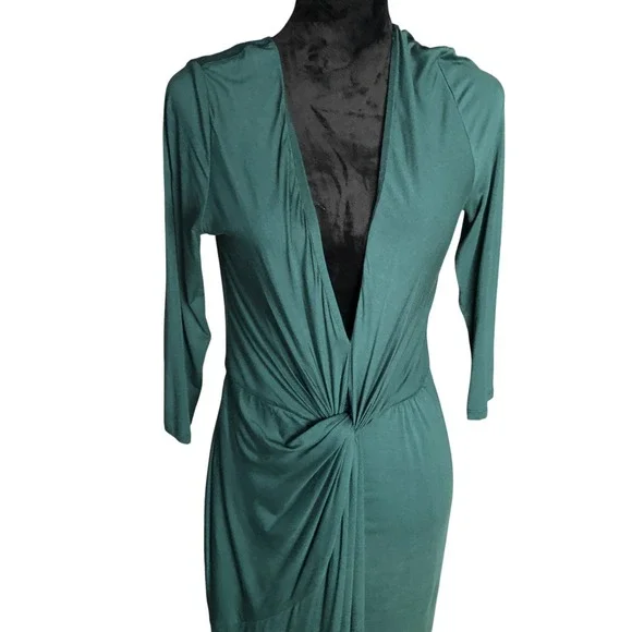 LOVERS+FRIENDS NWT Sexy Green Sexy Deep V Neck High Low Maxi Party Dress $178 M